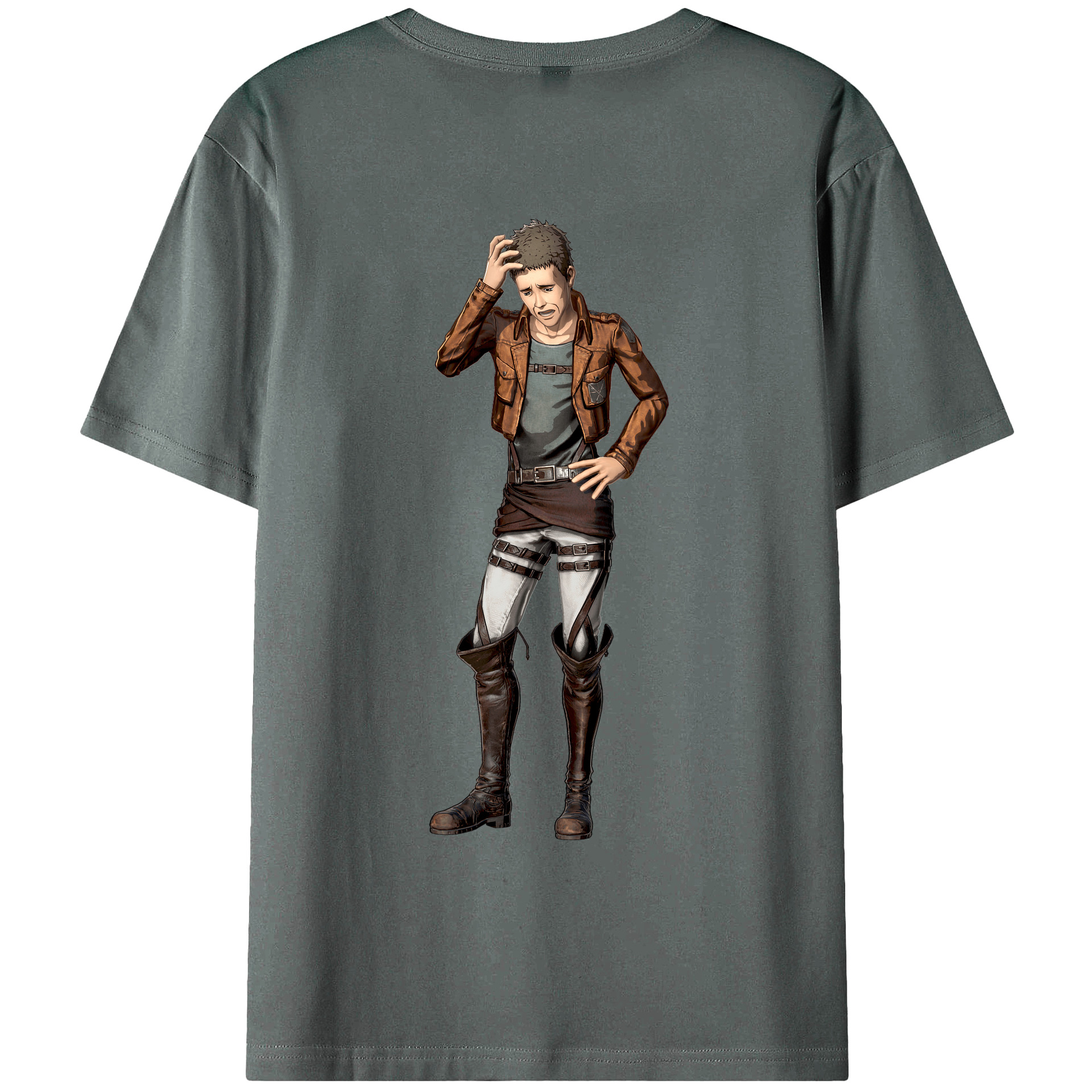 （画像用） 進撃の巨人 Attack on Titan 綿100％ メンズ半袖Tシャツ（バックプリント） 通気性